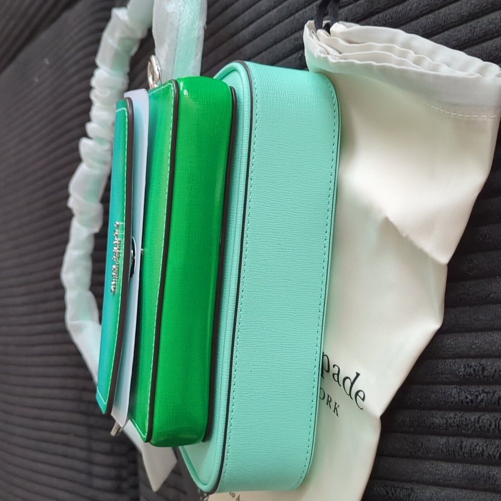 Kate Spade  Green Double Crossbody Leather Bag -2 pieces - Picture 6 of 7